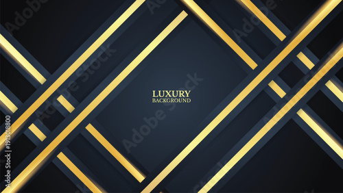 Luxurious dark background with golden lines and elegant geometric