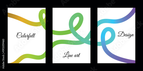 Vibrant gradient ribbon designs with elegant typography