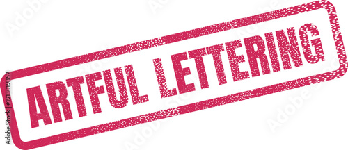 Artful Lettering textured rubber stamp text symbol for creative design projects and communications
