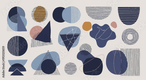 Collection of Various Geometric Shapes and Forms.