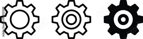 Industrial Engineering Cogwheel Icons for Business Process and Optimization