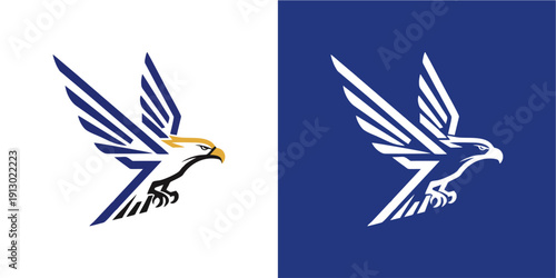 Modern stylized eagle logo wi...