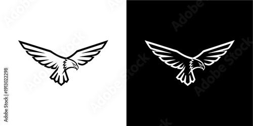 Stylized eagle silhouette, fi...