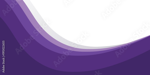 Purple business wave banner on white background, flat purple gradation. wavy background