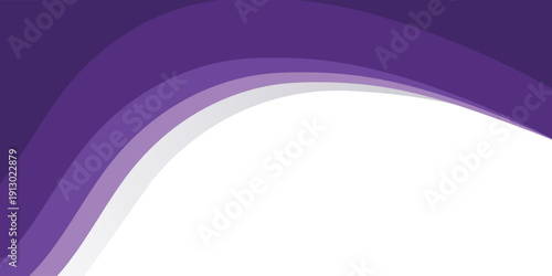 Purple business wave banner on white background, flat purple gradation. wavy background
