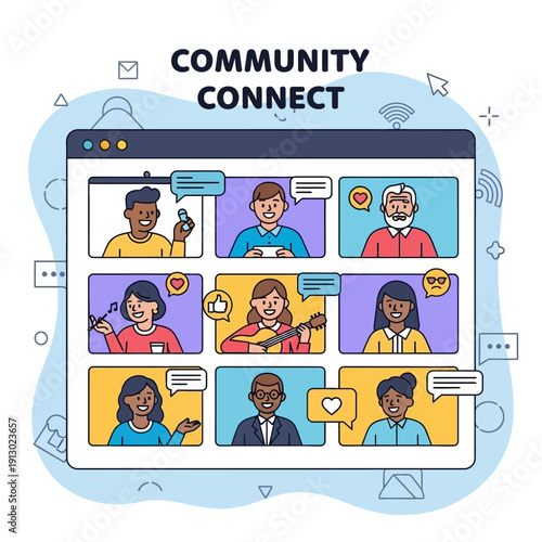 People on video conference call.