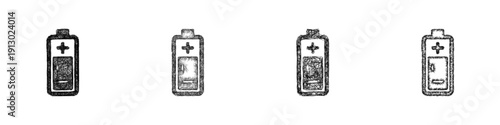 Sketch battery icon design set