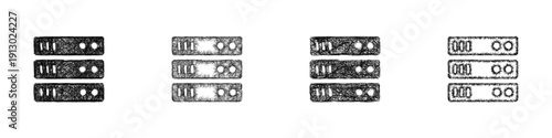 Sketch server icon design set