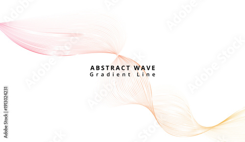 Minimalist abstract wave design featuring delicate pink and orange gradient lines flowing gracefully across a clean white background space