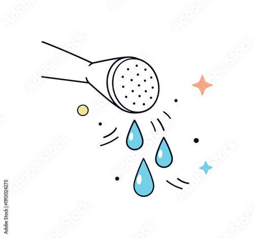    Watering can minimal. A close-up minimal view of a watering can spout with soft water droplets falling. The scene feels delicate, calm, and