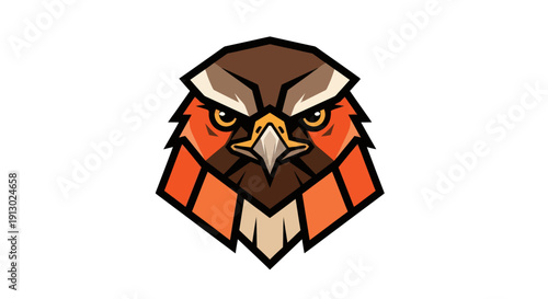Geometric eagle head illustration