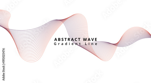 Minimalist abstract flowing wave pattern created with thin gradient lines forming a dynamic undulating visual effect on white background