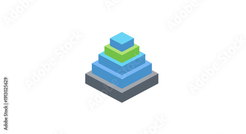 Pyramid Shape Layers Stacked Blocks.