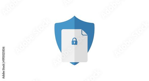 Secure document with blue shield protection.