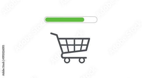 Shopping cart icon on white background.