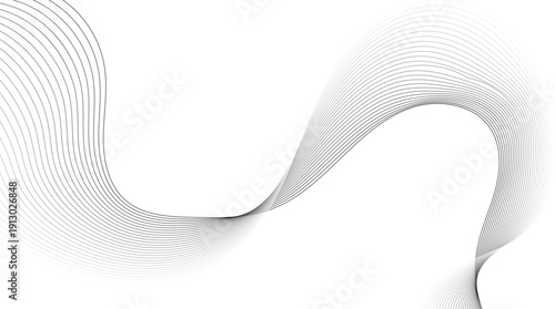Abstract White Background with Grey Gradient Wave Lines Modern Minimalist Vector Art for Corporate Business Landing Page Technical White Paper and Clean Web Header Design Illustration