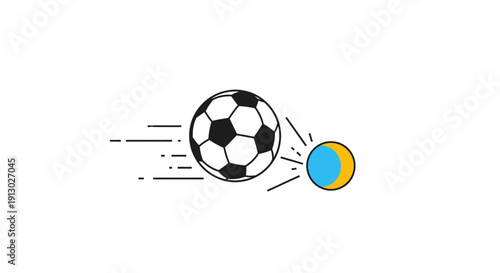 Soccer Ball Colliding with Tennis Ball.