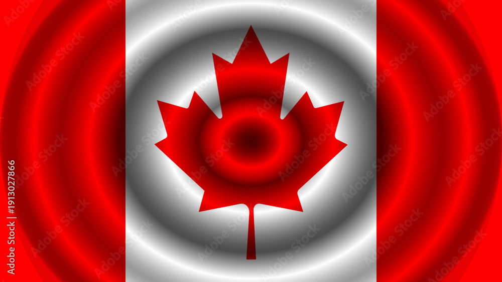 Obraz premium Realistic Canada flag vector with fabric texture, natural wrinkles, and soft waves. High-quality Canadian national symbol featuring the iconic red maple leaf.