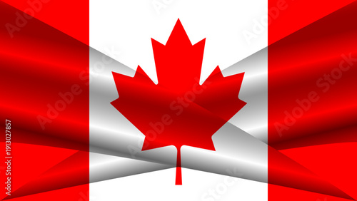 Realistic Canada flag vector with fabric texture, natural wrinkles, and soft waves. High-quality Canadian national symbol featuring the iconic red maple leaf.