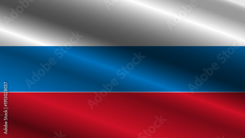Realistic Russia flag vector with fabric texture, elegant wrinkles, and organic waves. High-quality national Russian symbol for official design.
