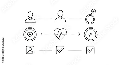 Health Monitoring and Data Connection Concept.