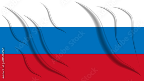 Photography Realistic Russia flag vector with fabric texture, elegant wrinkles, and organic waves
