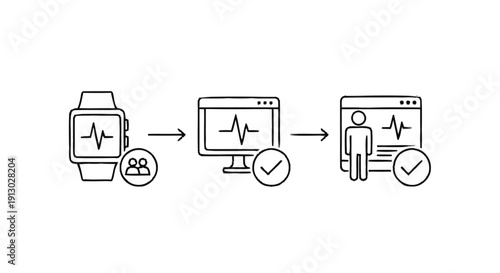 Wearable Health Monitoring System Workflow Illustration.