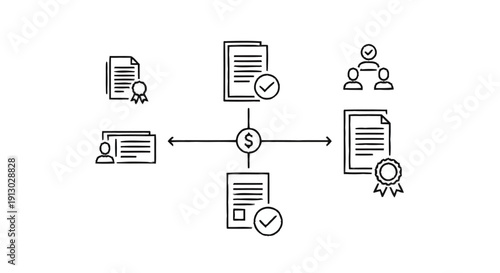 Business Contract Agreement Process Flowchart with Financial Transaction.