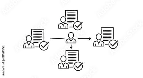 Workflow Management and Task Delegation Process Illustration.