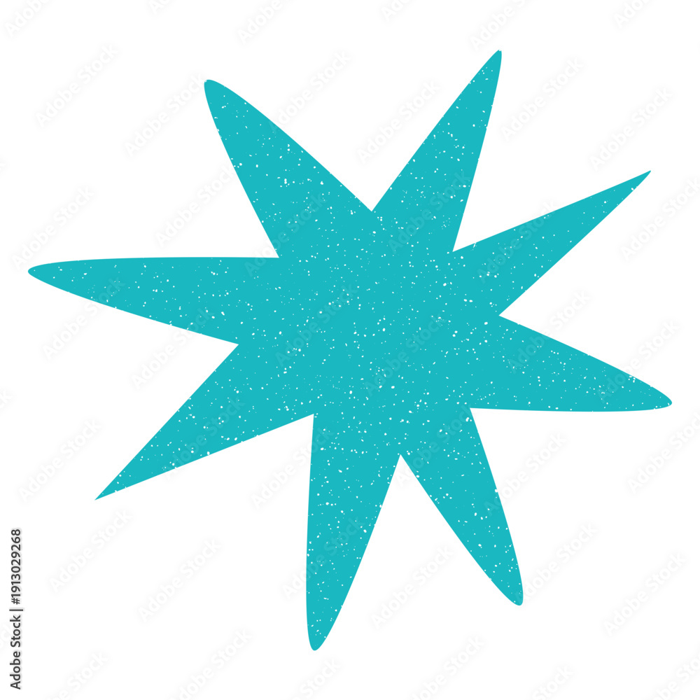 Obraz premium Teal Grainy Star Burst