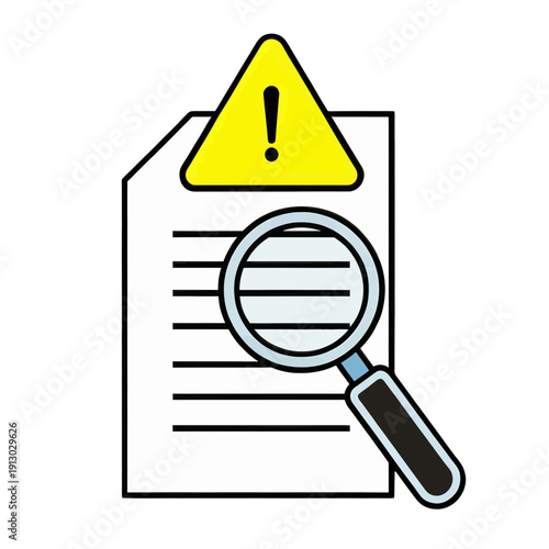 Warning Document Inspection Icon