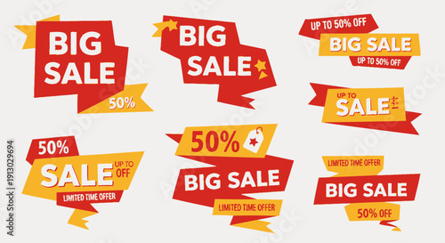 Bold sale banners with 50 discounts for advertising and promotions