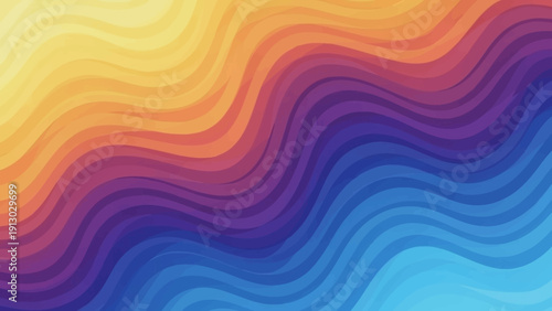 Colorful Wavy Lines Gradient Pattern Design.
