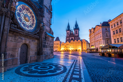Photography views of famous prague old town square, czech republic
