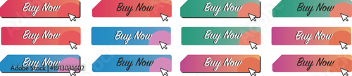 Buy Now CTA button variation set 購入するボタン デザイン違い ベクター素材
