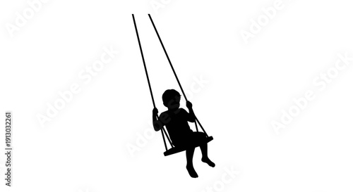 Silhouette of a Child on a Swing.