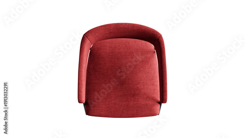 Canvas-taulu Red fabric chair with a metal frame and soft seat