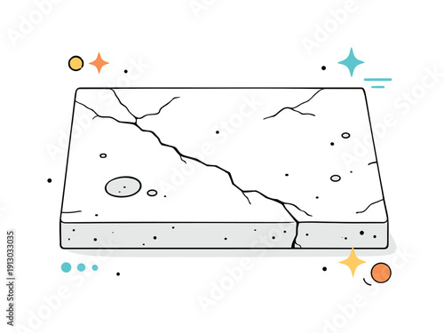    Concrete imperfections close-up. A clean slab of concrete with subtle cracks, pits, or surface textures softly highlighted. Calm appreciation