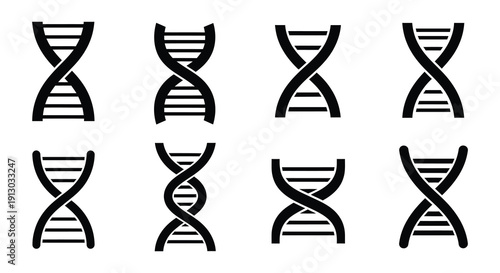 Multiple depictions of dna double helix structures in a grid pattern