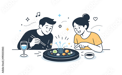 Interactive Dining Experience. Food as an experience and immersi