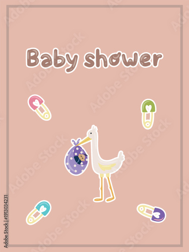 Cute Baby Announcement Cards with Pastel Elements