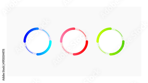 collection design element round with different color blue, red, and green
