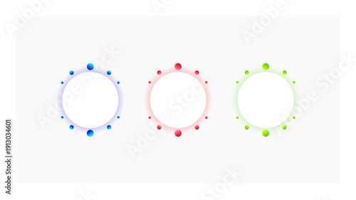 collection design element round with different color blue, red, and green