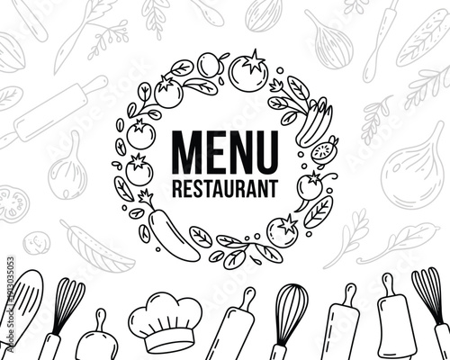 Cooking background design, featuring culinary elements and kitchen utensils, perfect for restaurant menus, food blogs, recipe books, catering promotions, and hospitality branding projects