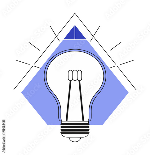 Flat minimalist vector icon of kitchen inspiration with lightbulb and modern kitchen elements, simple geometric shapes, clean UI design, scalable SVG, transparent background
