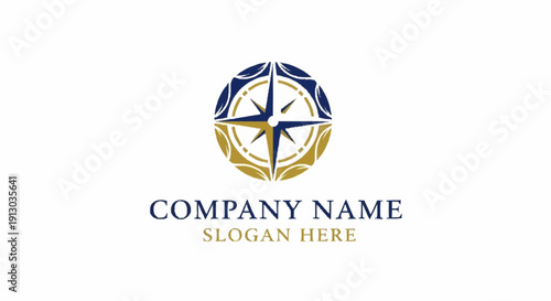 Company Logo Template with Compass Design.