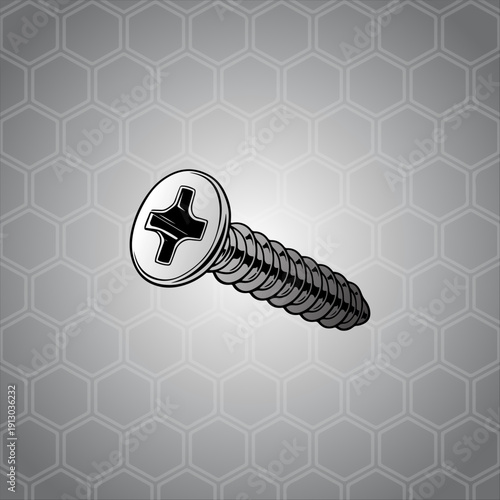 screw bolt image artwork handmade illustration