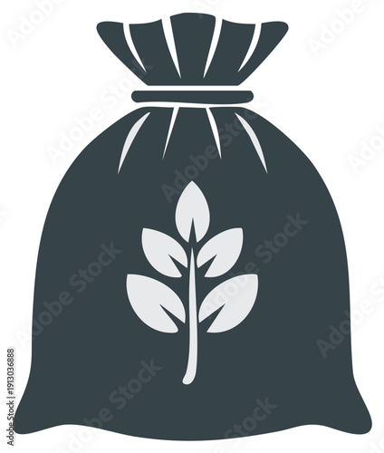 A sack filled with grain or seeds illustration on a white background agriculture harvest concept symbol wheat.
