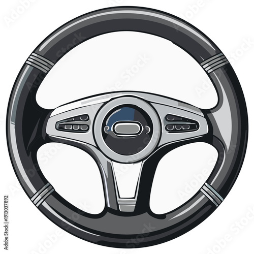 Car Steering Wheel Graphic Automotive Vehicle Control Panel Interior Navigation Safety