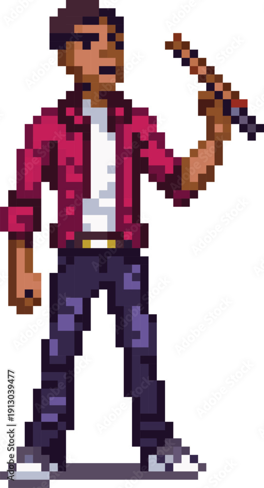 Obraz premium Drummer Pixel Art